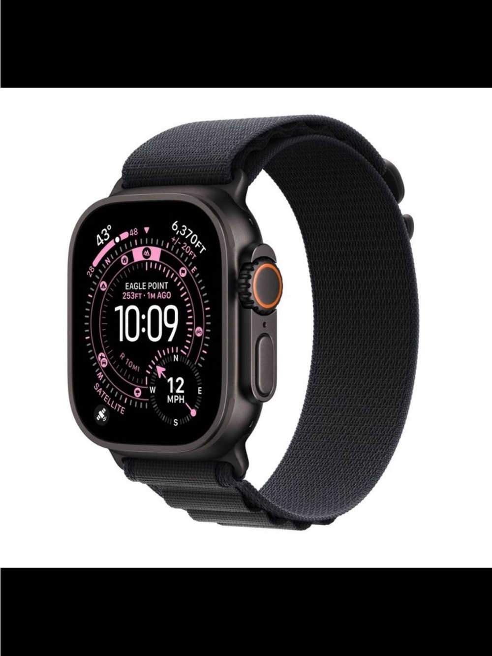 Ultra 3 Black Smartwatch with Black Sport Loop